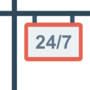 time,board,sign,signaling,open,24 hours,week
